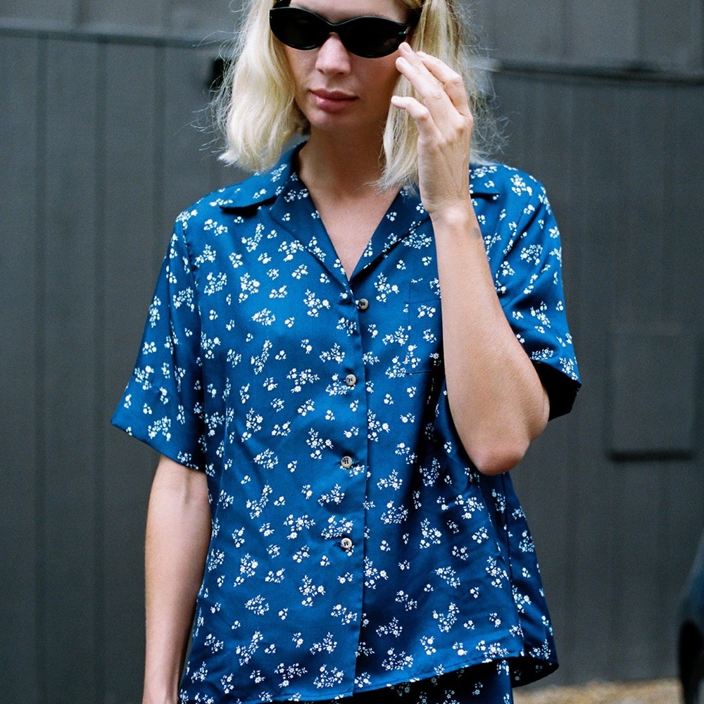 Ciao Lucia Hester Silk Shirt Navy S